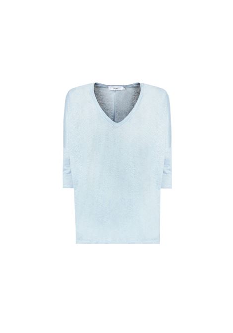 T-shirt scollo a V oversize in lino NOT SHY | T- Shirt | EMILIE-4405005MIR